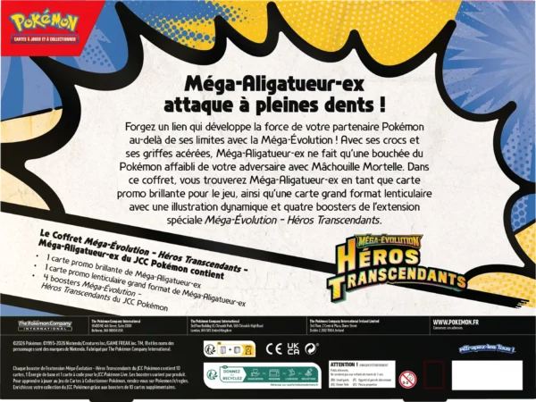 [PRÉCO] Trio de Coffrets Héros Transcendants – Méga‑Méganium‑ex, Méga‑Roitiflam‑ex et Méga‑Aligatueur‑ex [FR] [me02.5]