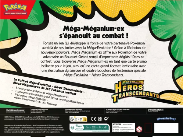 [PRÉCO] Trio de Coffrets Héros Transcendants – Méga‑Méganium‑ex, Méga‑Roitiflam‑ex et Méga‑Aligatueur‑ex [FR] [me02.5]
