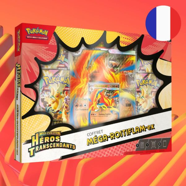 [PRÉCO] Trio de Coffrets Héros Transcendants – Méga‑Méganium‑ex, Méga‑Roitiflam‑ex et Méga‑Aligatueur‑ex [FR] [me02.5]