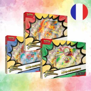 [PRÉCO] Trio de Coffrets Héros Transcendants – Méga‑Méganium‑ex, Méga‑Roitiflam‑ex et Méga‑Aligatueur‑ex [FR] [me02.5]